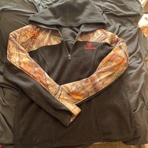 Quarter zip camo sweatshirt